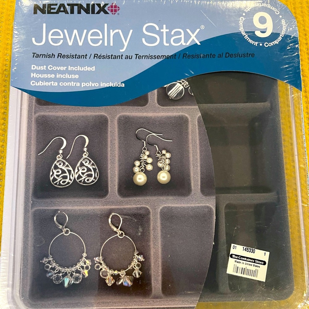 Neatnix 9 and 18 compartment tray jewelry stax new